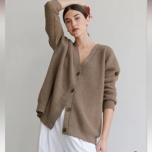 NWT Jenni Kayne Cashmere Cocoon Cardigan Undyed Stone XS